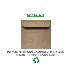 Eco Brown Recycled Envelopes Wallet Style 150mm x 150mm (Pack of 50)