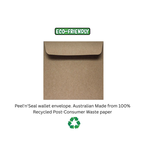 Eco Brown Recycled Envelopes Wallet Style 150mm x 150mm (Pack of 50)