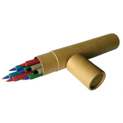 8 EcoFirst Recycled Paper Pens in Recycled Paper Tube