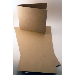 Eco Brown 230gsm Duplex recycled card 140mm x 280mm creased for folding to 140mm x 140mm (Pack of 50)