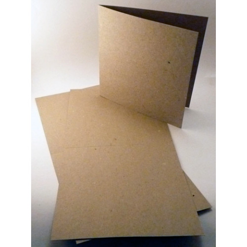 Eco Brown 230gsm Duplex recycled card 140mm x 280mm creased for folding to 140mm x 140mm (Pack of 50)