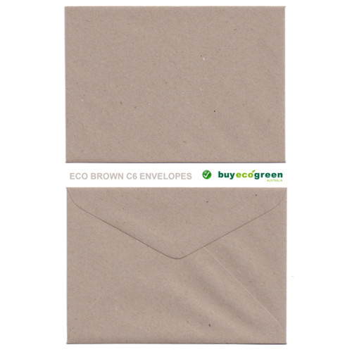 Eco Brown C6 Recycled Envelopes. (Pack of 50)