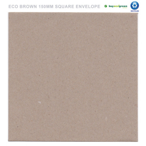 Eco Brown Recycled Envelopes 152mm X 152mm (Box of 500)
