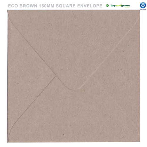 Eco Brown Recycled Envelopes 152mm x 152mm (Pack of 50)