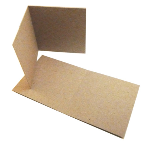 Eco Brown Recycled Square Card for folding to 100mm x 100mm (Pack of 50)