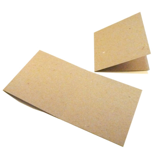 Eco Brown Recycled Square Card for folding to 100mm x 100mm (Pack of 50)