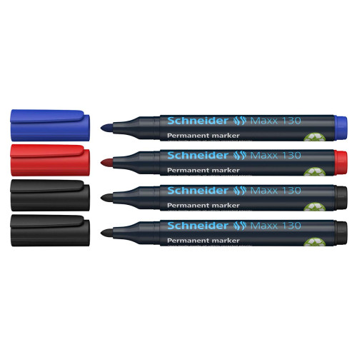 Eco permanent marker "Maxx 130" color assorted, 4 pcs.