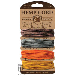Hemp Cord - Card Set of 4 Harvest colours