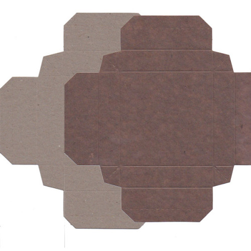 Recycled Gift Box (105mm square) - Chocolate and Natural Kraft (Pack of 5)