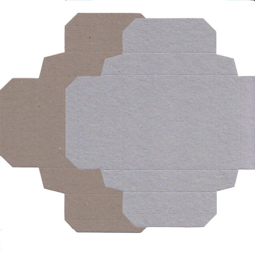 Recycled Gift Box (105mm square) - Silver and Natural Kraft (Pack of 5)