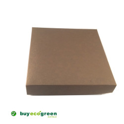 Recycled Gift Box (155mm square) - Chocolate and Natural Kraft (Pack of 5)