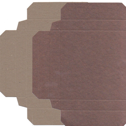 Recycled Gift Box (155mm square) - Chocolate and Natural Kraft (Pack of 5)