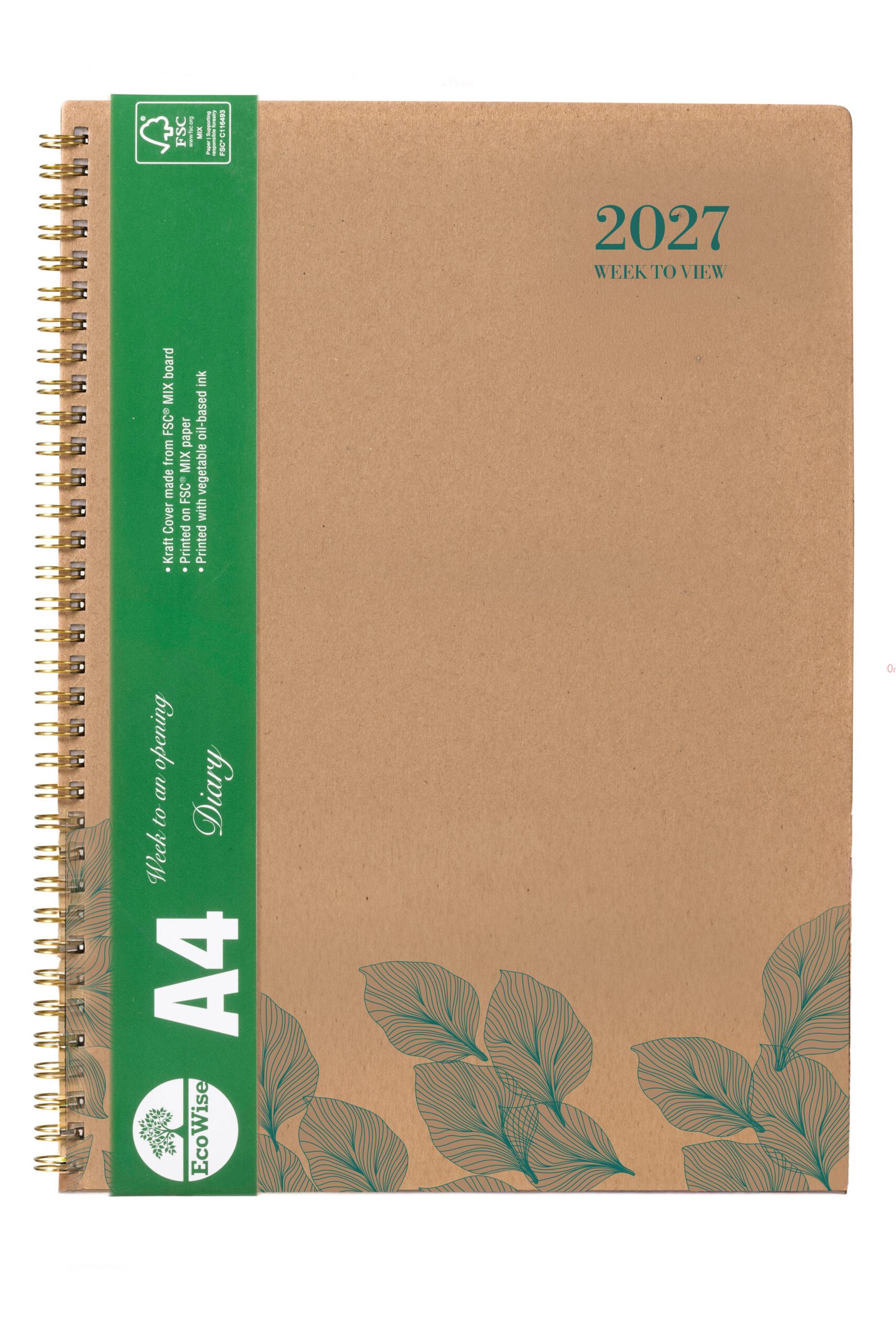 Ecowise A4 Recycled Diary - Week to View - Image 3