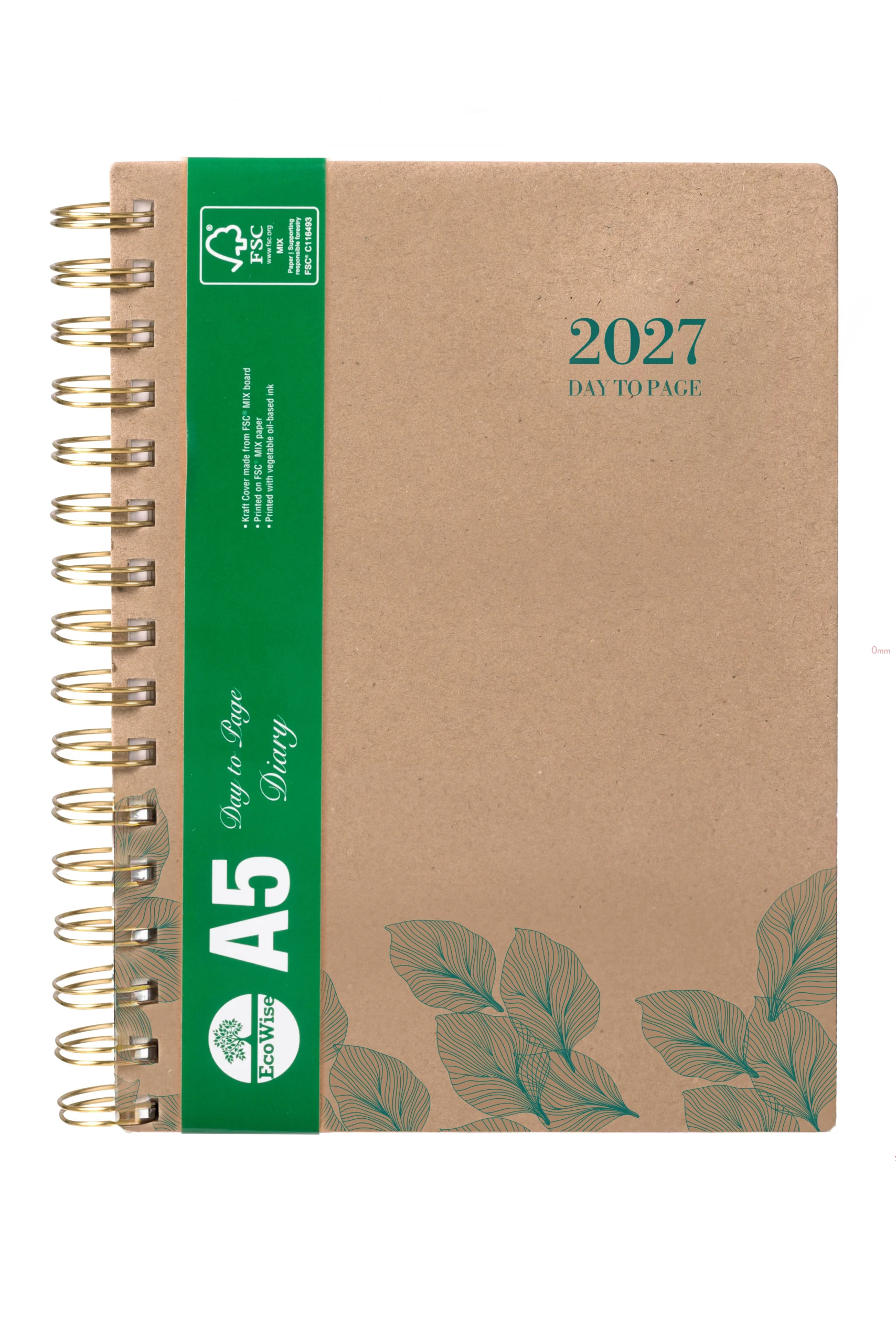 Ecowise Recycled A5 Diary (Day to Page) - Image 3