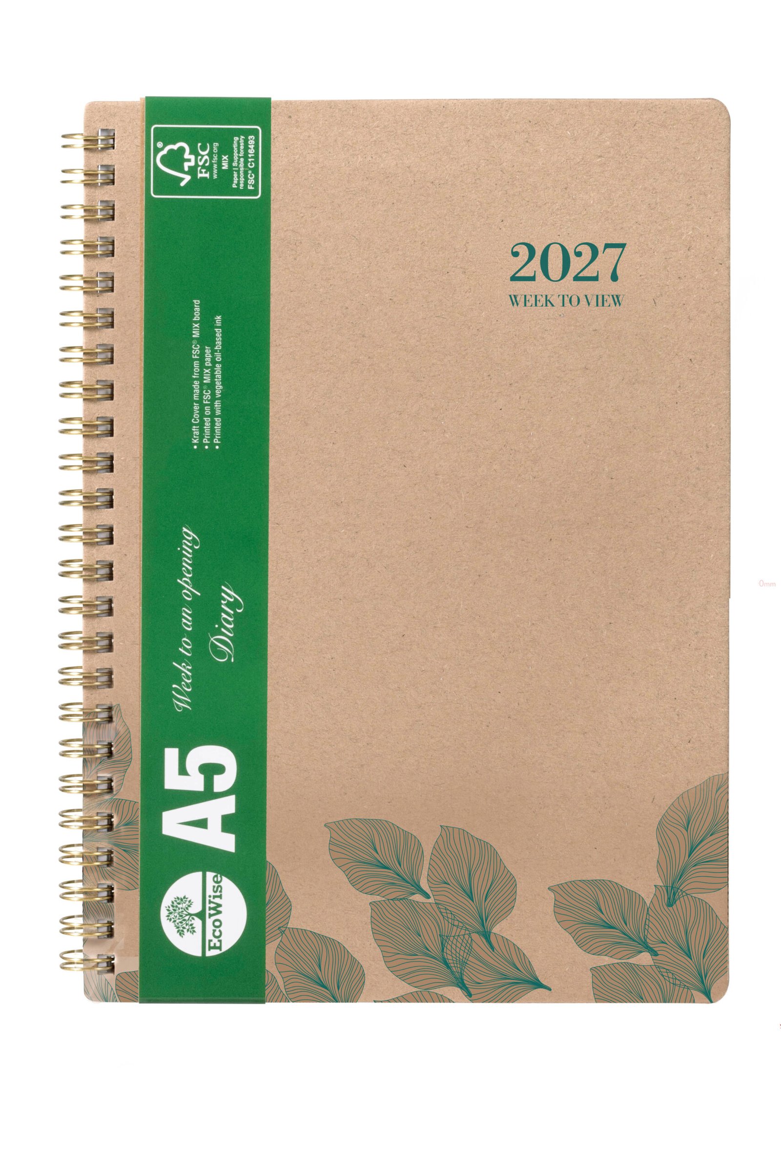 Ecowise Recycled A5 Diary (Week to View) - Image 3