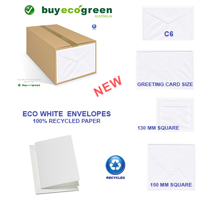 white recycled envelopes