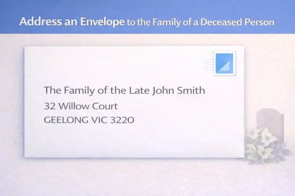 address an envelope to the family of a deceased person