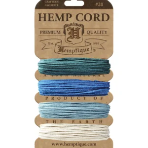 Hemp Cord - Card Set of 4 shades of Aquamarine