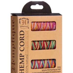 Hemp Cord – 3 pack spool in box – Tropical
