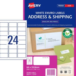 Recycled White Mailing Labels 24 per sheet