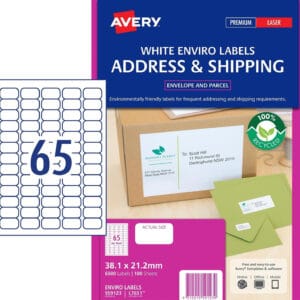 Recycled White Mailing Labels 65 per sheet