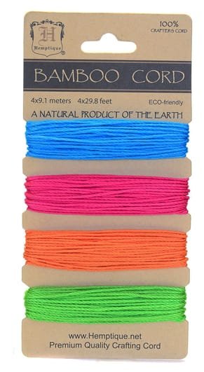 Bamboo Cord - Set of 4 Neon colours