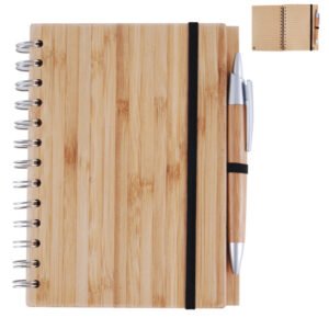 Bamboo Cover Notebook with Pen