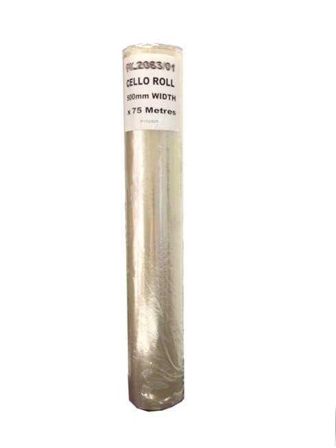 Clear Cellophane Roll 500mm wide x 75m long