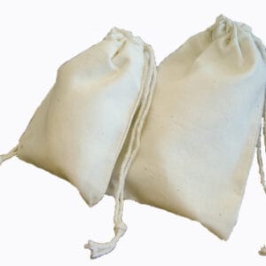 Cotton Calico Bag 153 x 254mm (6 x 10”) with double drawstring