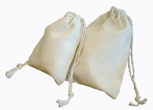 Cotton Calico Bag 153 x 254mm (6 x 10”) with double drawstring