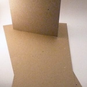 Eco Brown 230gsm Duplex recycled card 140mm x 280mm creased for folding to 140mm x 140mm (Pack of 50)
