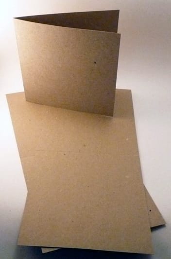 Eco Brown 230gsm Duplex recycled card 140mm x 280mm creased for folding to 140mm x 140mm (Pack of 50)