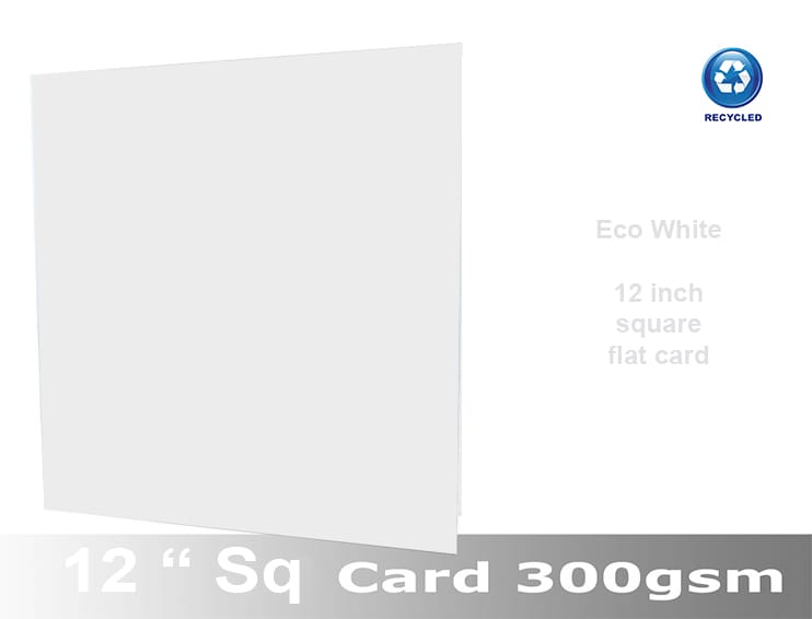 Eco White 300gsm Recycled Card 12” x 12” (Pack of 50)