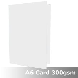 Eco White 300gsm card 148mm x 210mm creased for folding to A6 (Pack of 50)