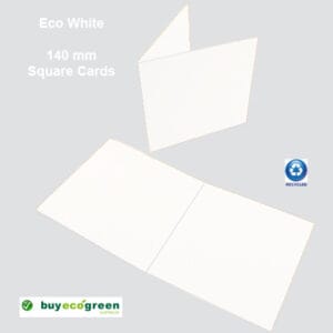Eco White 300gsm card folded size 140 x 140mm (Pack of 50)