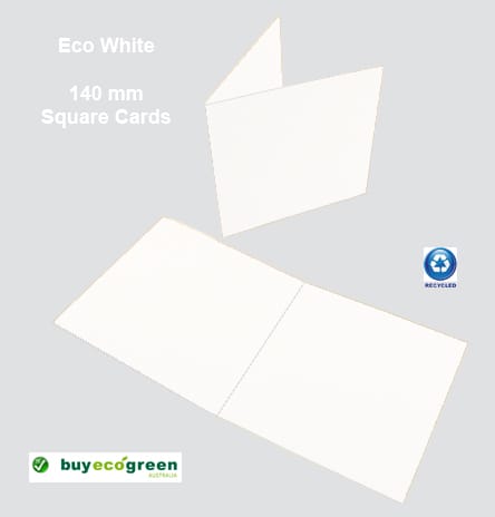 Eco White 300gsm card folded size 140 x 140mm (Pack of 50)