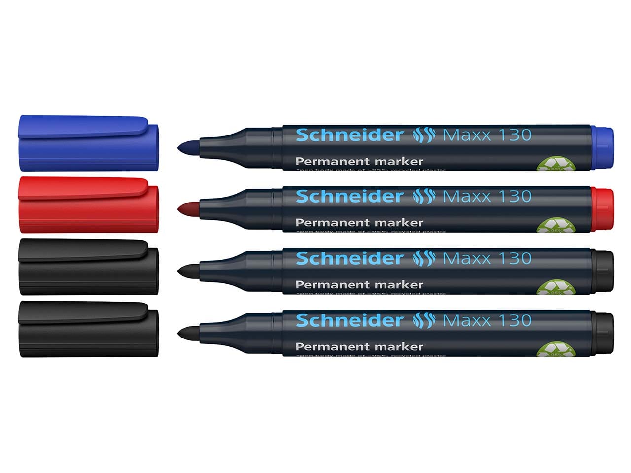 Eco permanent marker "Maxx 130" color assorted, 4 pcs.