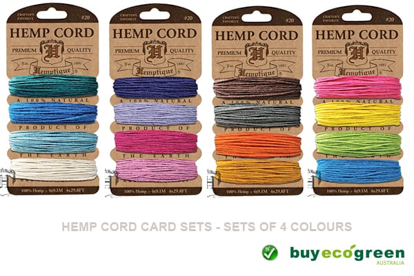 Hemp Cord - Card Set of 4 Harvest colours