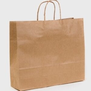Recycled Brown Paper Boutique Carry Bag with twisted paper handles (Pack of 50)