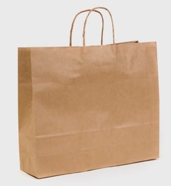 Recycled Brown Paper Boutique Carry Bag with twisted paper handles (Pack of 50)
