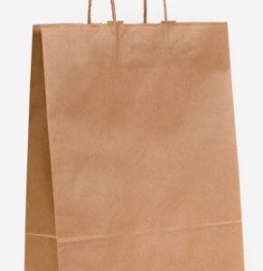 Recycled Brown Paper Large Carry Bag with twisted paper handles (Pack of 50)