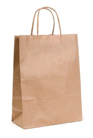 Recycled Brown Paper Medium Carry Bag with twisted paper handles (Pack of 50)