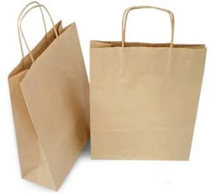 Recycled Brown Paper Medium Carry Bag with twisted paper handles (Pack of 50)