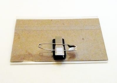 Recycled Convention Card Holders, with brown recycled name cards. Pack 25.