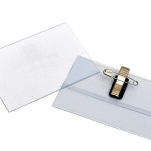 Recycled Convention Card Holders, with white recycled name cards. Pack 25.