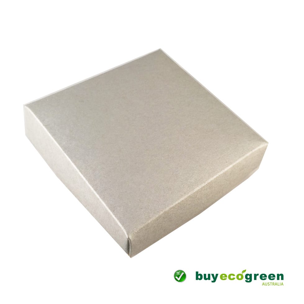 Recycled Gift Box (105mm square) - Silver and Natural Kraft (Pack of 5)