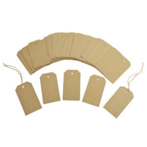 Recycled Swing Tags Eco Brown 230gsm Duplex 35mm x 70mm (pack of 50)