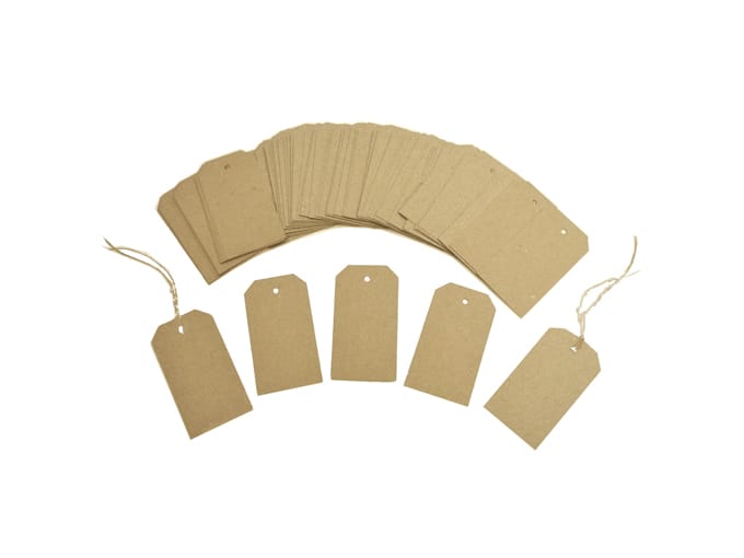 Recycled Swing Tags Eco Brown 230gsm Duplex 35mm x 70mm (pack of 50)