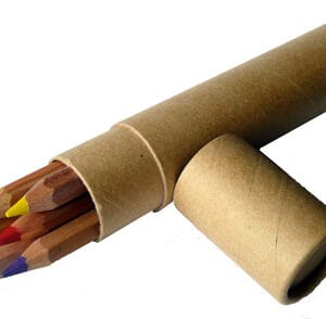 Thick Colour Pencils (5) including a Thick Rainbow Pencil in Recycled Paper Tube